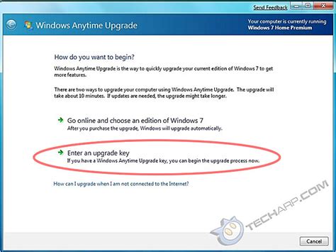 Tech Arp Windows Anytime Upgrade For Windows 7 Revealed