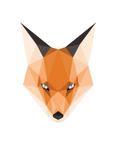 Low Poly Fox On Behance Geometric Fox Geometric Animals Geometric