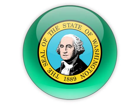 Round Icon Illustration Of Flag Of Washington