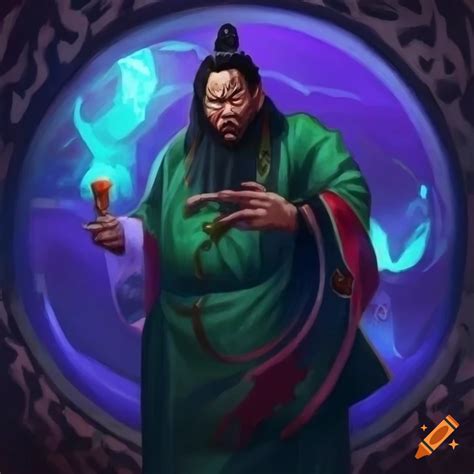 Character Art Of A Bearded Asian Man In Ancient Chinese Robes