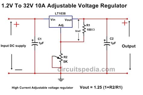رگولاتور ولتاژ قابل تنظیم جریان بالا 10A با استفاده از تامین کننده پخش
