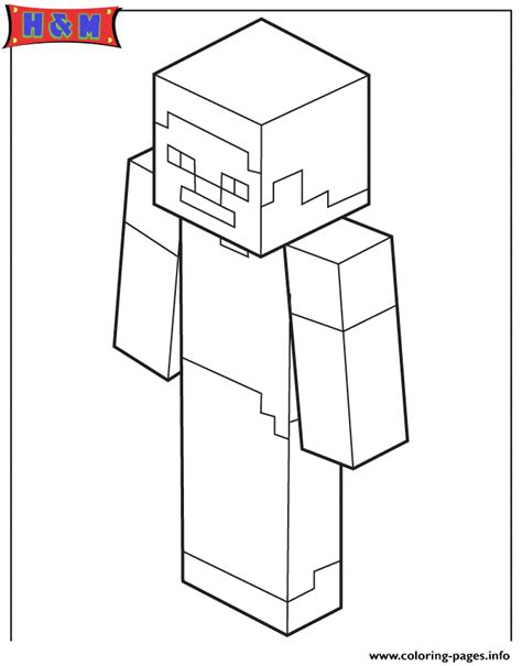 Minecraft Steve Coloring Pages Learny Kids