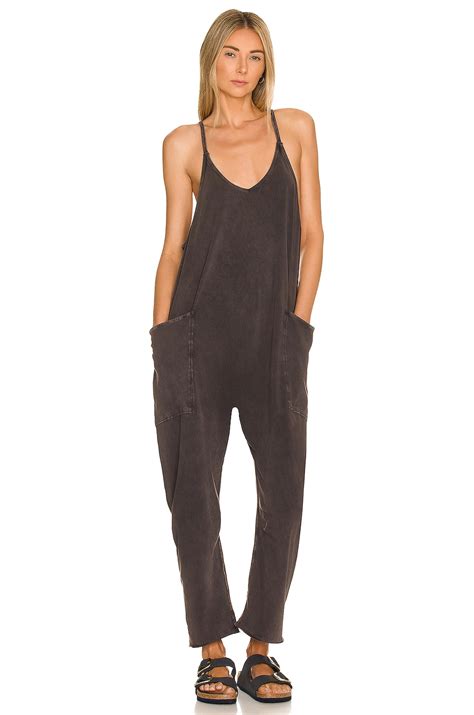 Free People X Fp Movement Hot Shot Onesie In Washed Black Revolve