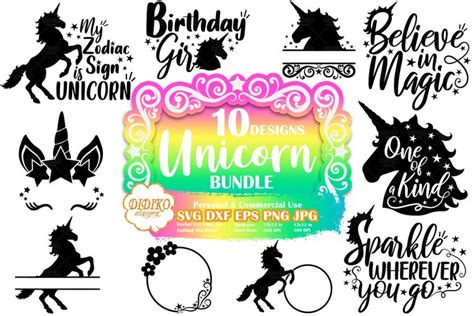 Unicorn Svg Bundle Unicorn Quotes Svg Birthday Girl Svg