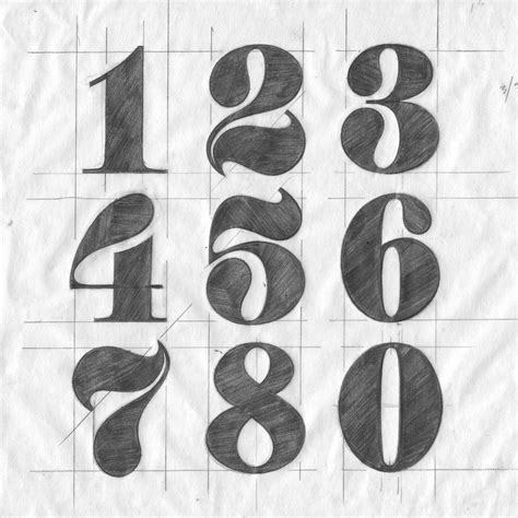 Behance 作品收藏館 Numbers Typography Typography Hand Drawn