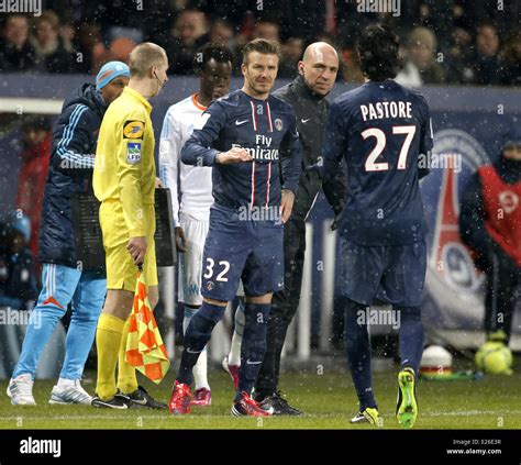 David Beckham Plays His First Match For Paris Saint Germain Psg Against Olympique De Marseille