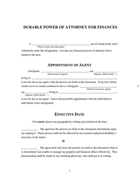 Minnesota Durable Power Of Attorney Fillable Form Download Printable