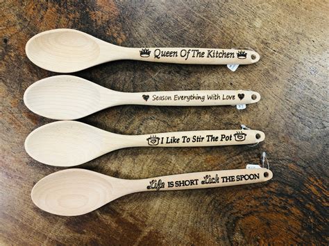 Personalized Laser Engraved Wooden Spoonts For Cheflove Etsy