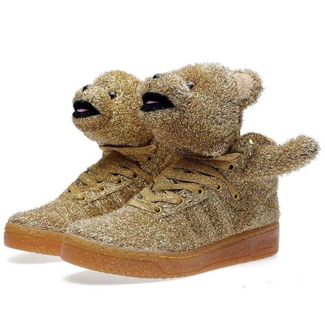 Adidas Originals Jeremy Scott Gold Tinsel Bear Shoes Size 9 Us G96188