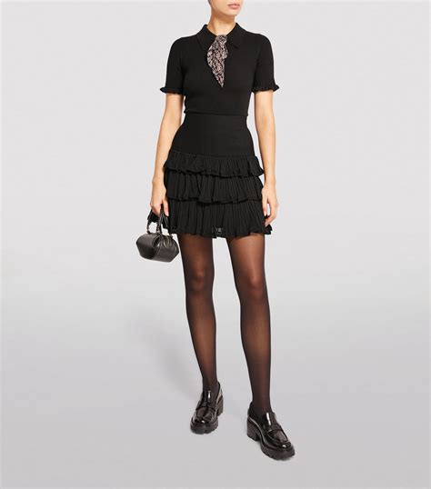 Womens Sandro Black Tiered Mini Skirt Harrods Countrycode