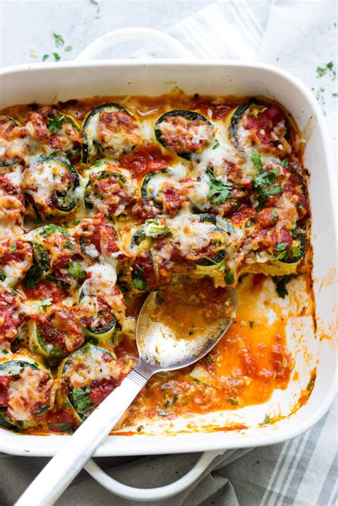 Zucchini Lasagna Roll Ups With Spinach And Artichokes Little Broken
