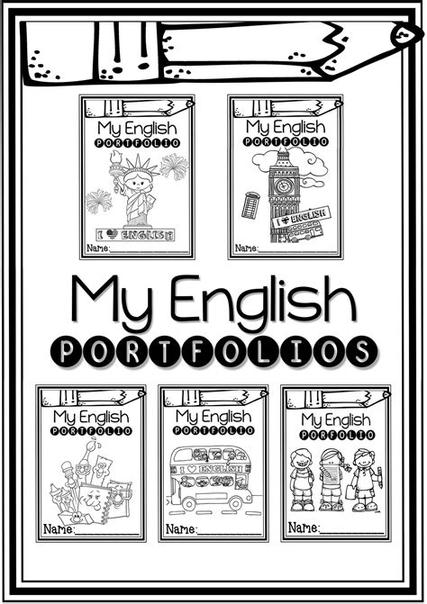 English Portfolios Portfolio Covers About Me Activities English