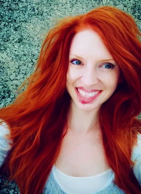 Cute Redhead Woman Selfie Iphone Photography Stable Diffusion