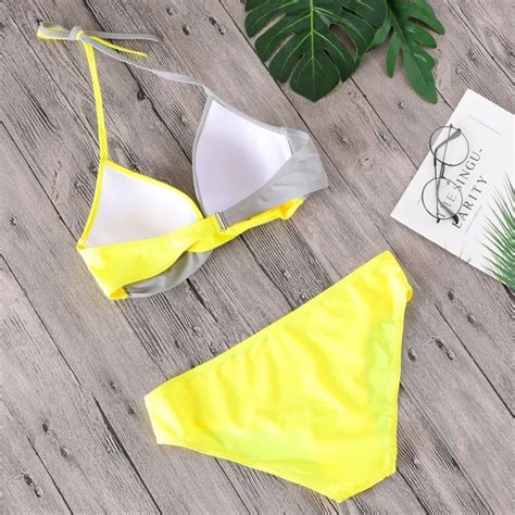 Купальник Aliexpress Minimalism Le 2018 Lace Patchwork Bikinis Sexy Plus Size Push Up Swimwear