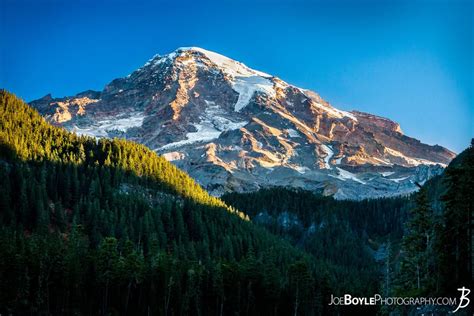 Mount Rainier Sunrise From The Paradise River Crossing On The
