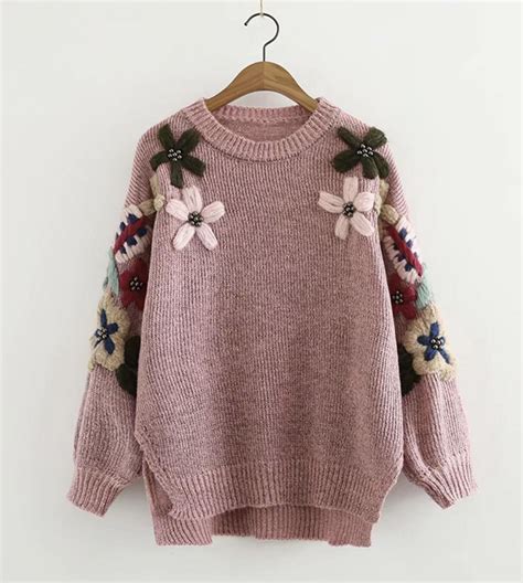 Lovely Flowers Long Sleeve Sweater On Luulla In 2021 Pullover Sweater