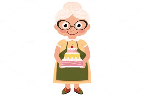 Grandmother Baked A Cake ~ Illustrations On Creative Market