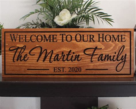 Welcome Sign Wood Personalized Front Door Welcome Sign Welcome To Our