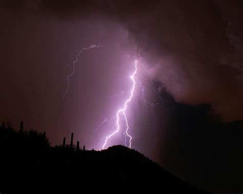 Lightning Over The Tucson Mountains Photograph By Old Pueblo Photography