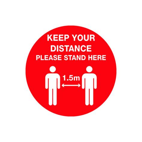 Keep Your Distance 15m Floor Marking Sign 300mm Self Adhesive