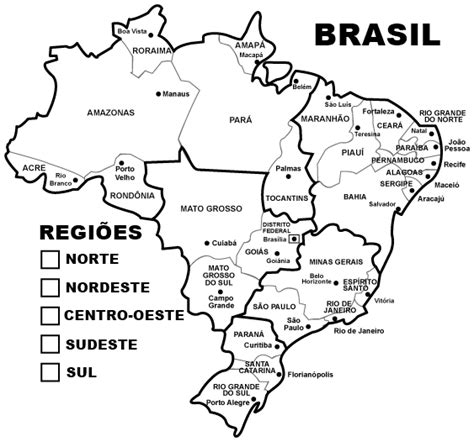 Mapa Do Brasil Para Pintar As Regiões Askbrain