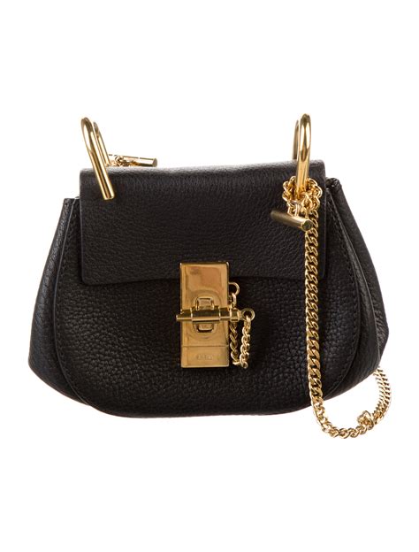 Chloé Drew Leather Crossbody Bag Black Crossbody Bags Handbags