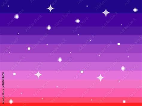 Ilustrace „a Sky Full Of Stars In Pixel Art Vaporwave Style Big