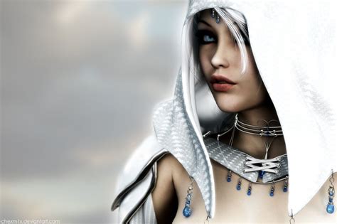 White haired anime girls are easily one of the rarest types among character types. Cleric by ~chexm1x on deviantART | Silver white hair ...