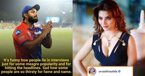 Urvashi Rautela Replies To Rishabh Pants ‘mera Picha Chorho Behen Instagram Story About Her