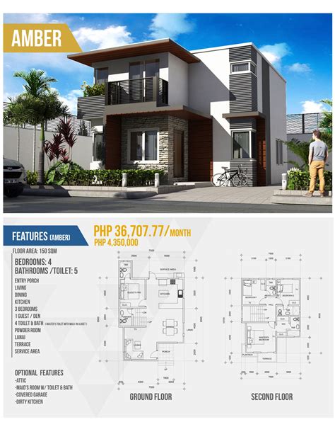 Floor Plan Two Storey Modern House Design Philippines House Plan