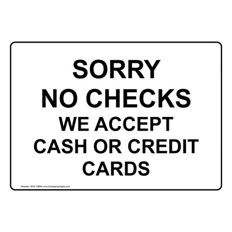 Does sqdc take credit card. Sorry No Checks We Accept Cash Or Credit Cards Sign NHE-15694
