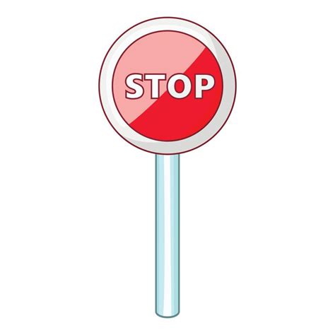 Red Stop Sign Icon Cartoon Style 15076057 Vector Art At Vecteezy