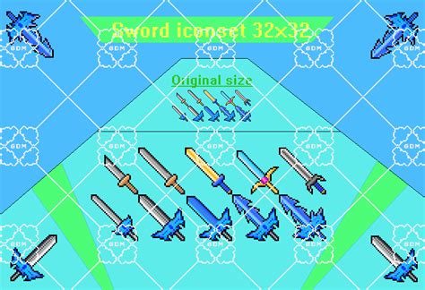 60 Pixel Swords Iconset 32x32 By Jianhui999