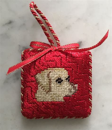 Cross stitching over two on evenweave or linen fabrics. Yellow Lab | Needlepoint patterns, Cross stitch patterns ...