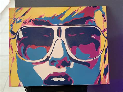 Sunglasses Pop Spray Paint On Canvas 16x20 Rstenciltemplates