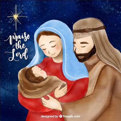 Cute Nativity Scene Vector Free Download