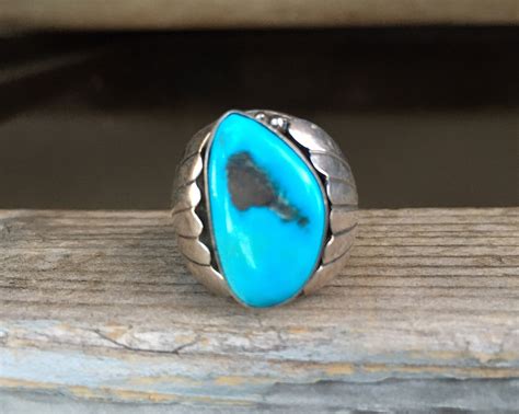 Heavy Men S Navajo Turquoise Ring Size Native American Indian