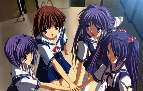 papel de parede hd para desktop anime kyou fujibayashi clannad tomoyo sakagami nagisa