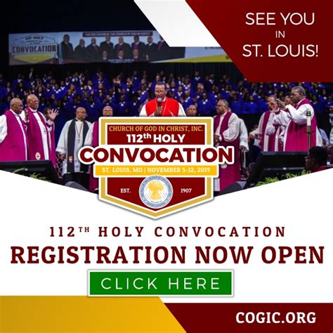 112th Holy Convocation Registration Now Open Church Of God In Christ