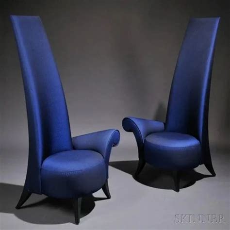 Modern Blue Luxury Bedroom Chair For Home Back Style High Back At Rs