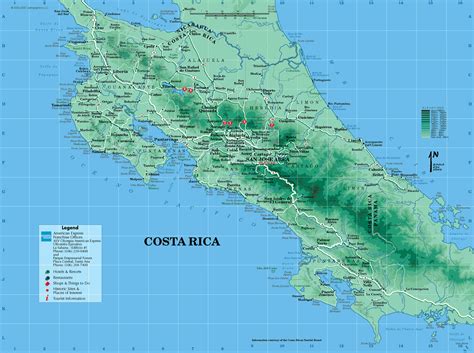 Detailed Political Map Of Costa Rica With Relief Vidi