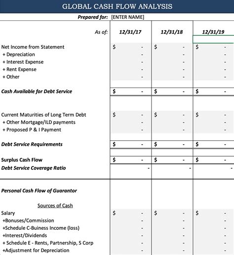Cashflow Excel Template