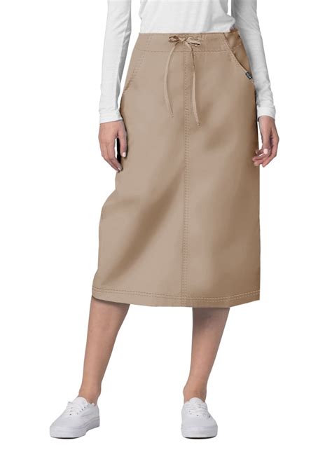 Adar Universal Scrub Skirts For Women Mid Calf Drawstring Scrub Skirt