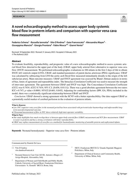 Pdf A Novel Echocardiography Method To Assess Upper Body Systemic