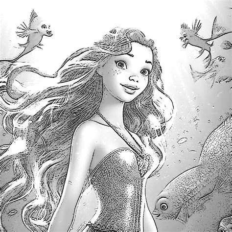 The Little Mermaid Halle Bailey 09 Coloring Page
