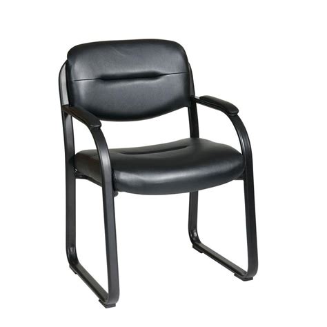 An affordable range of desks, chairs and accessories for working and learning at home. Work Smart Black Faux Leather Visitor Office Chair-FL1055 ...