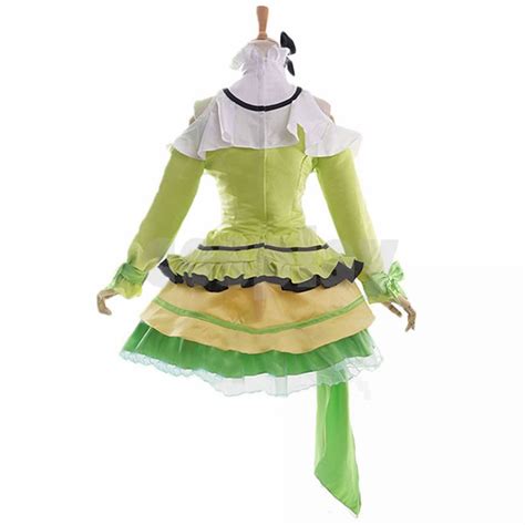 Love Live Rin Hoshizora Kira Kira Sensation Cosplay Costume Green Party Dress Hallawoon Uniform