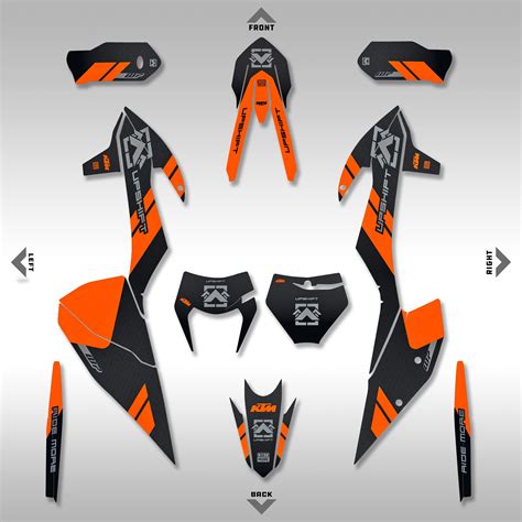 2020 2023 Ktm Exc F Xc Xc W Orange Black Graphics Kit Upshift Online Inc