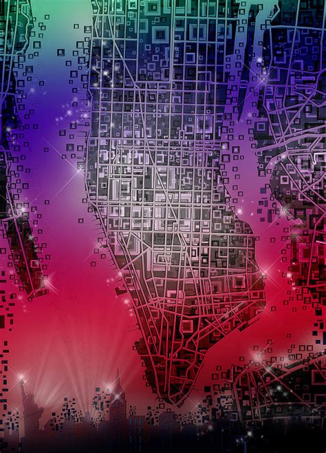 Manhattan Map Abstract 4 Painting By Bekim M Pixels