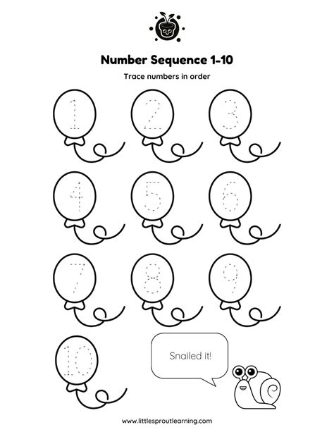 Kindergarten Number Sequence Worksheet Little Sprout Art